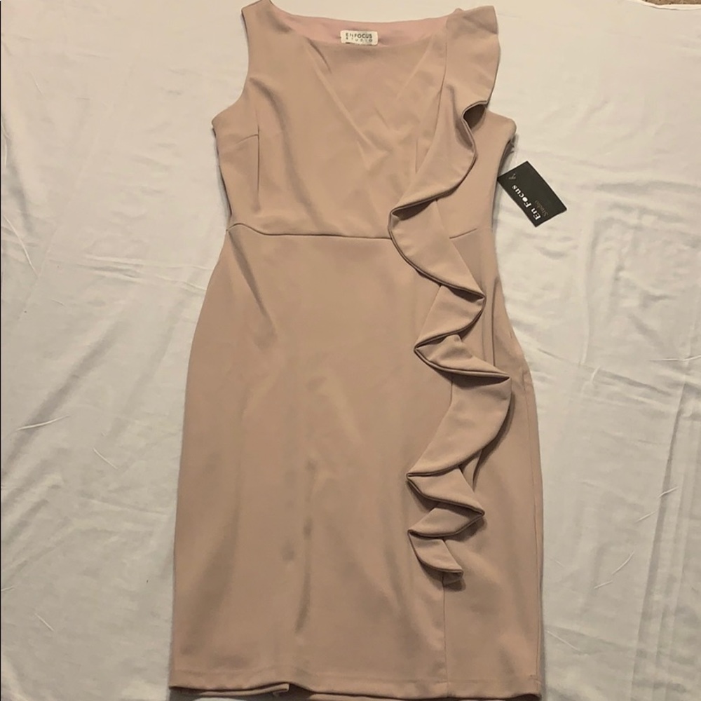 NWT Enfocus Studio Ruffle Dress Rose / Pink